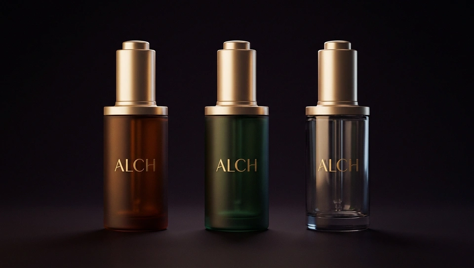One bottle in three colourways, identically lit