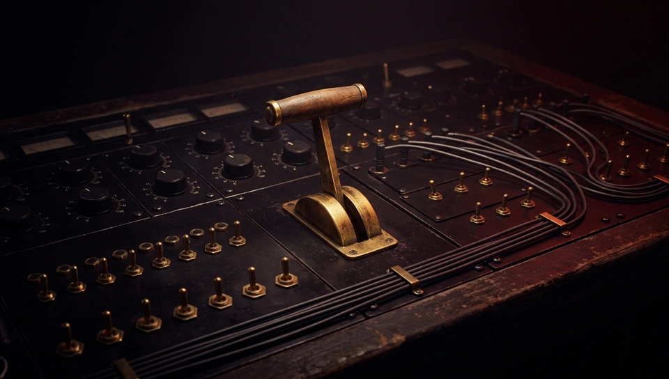 A fully prepared control panel with one lever left to pull