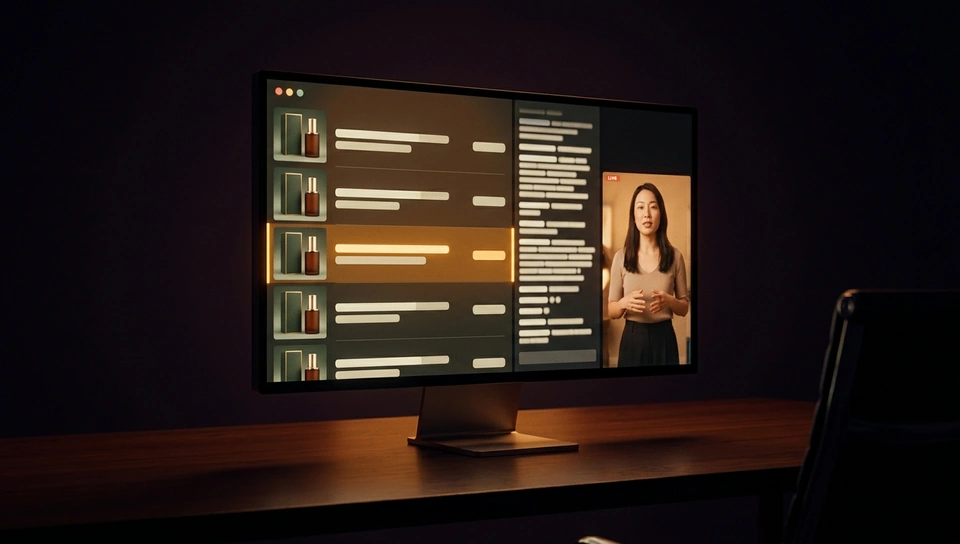 The operator screen running stock, pricing and comments with nobody at it