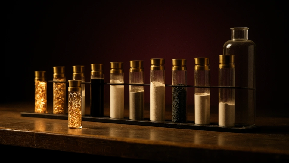 A row of crucibles by size, nearly all the work out of the small ones